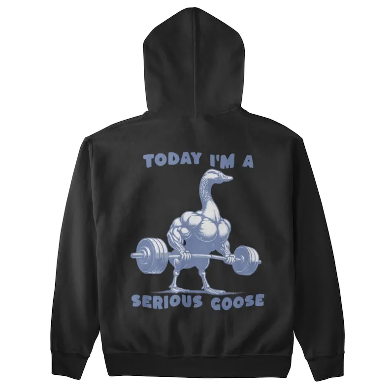 Engraçado ginásio moletom com capuz hoje sou um ganso sério treino moletom fitness meme presente para amante de animais entusiasta de ginásio casual u