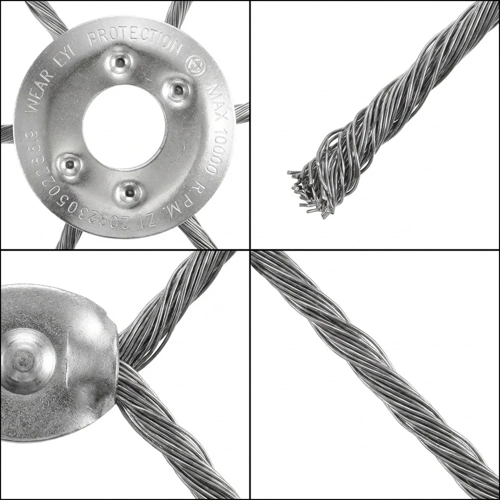 8-Inch Steel Wire Brush Trimmer Head For Efficient Weeding & Cutting Suitable For Most Trimmer Models