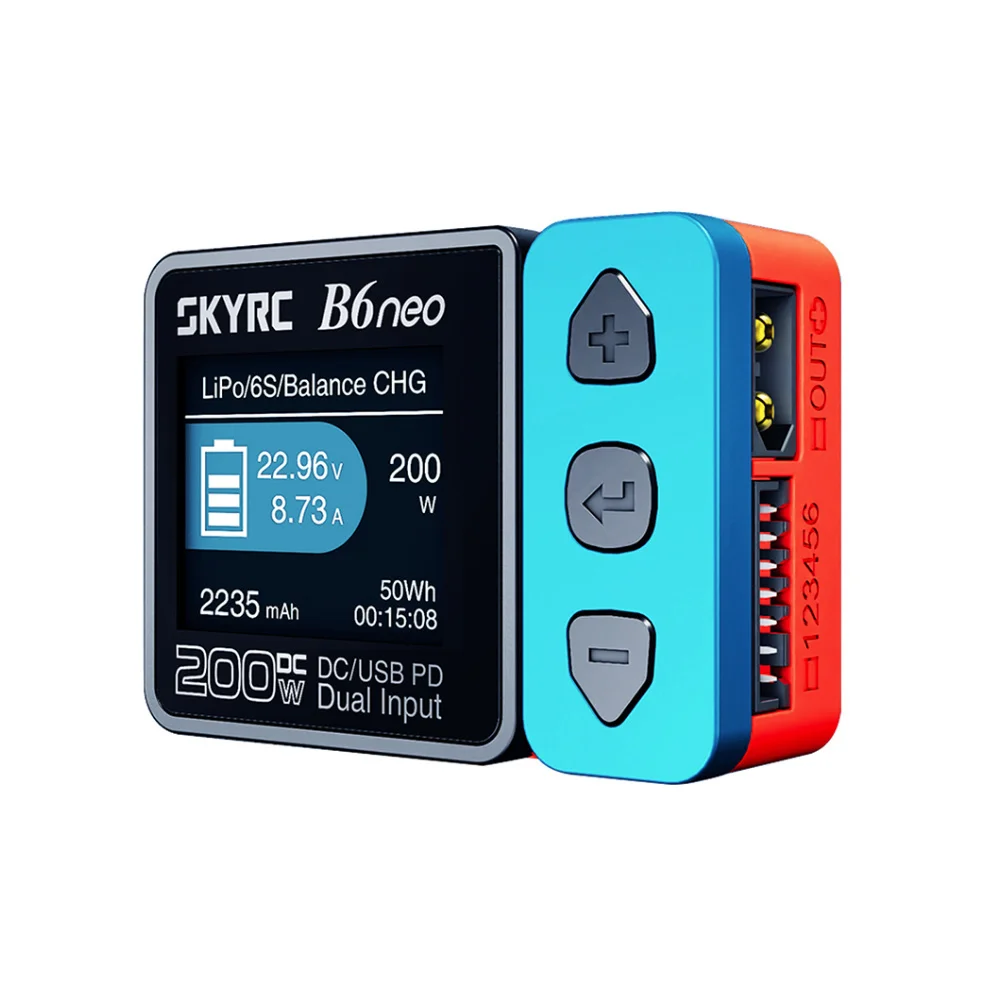 

SKYRC B6neo Charger XT60/PD Dual DC Inputs 200W Charging Power SK-100198 For RC Car Model Aircraft Lipo Battery