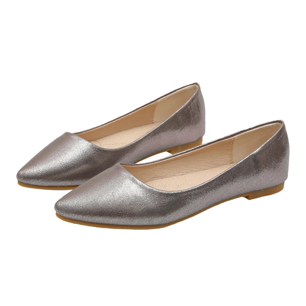 

Flat Bottom Shoes Women Lady Footwear Non Slip Soft Rubber Soles Comfortable Walking Durable Stylish Micro Fiber PU Material