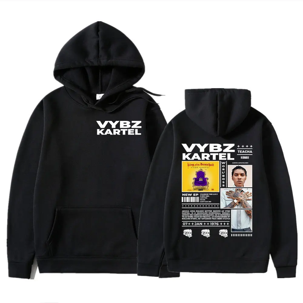 

Rapper Vybz Kartel Tour 2025 Album Merch Hoody Men's Vintage Oversized Pullover Sweatshirts Fashion Hot Sale Long Sleeve Hoodies