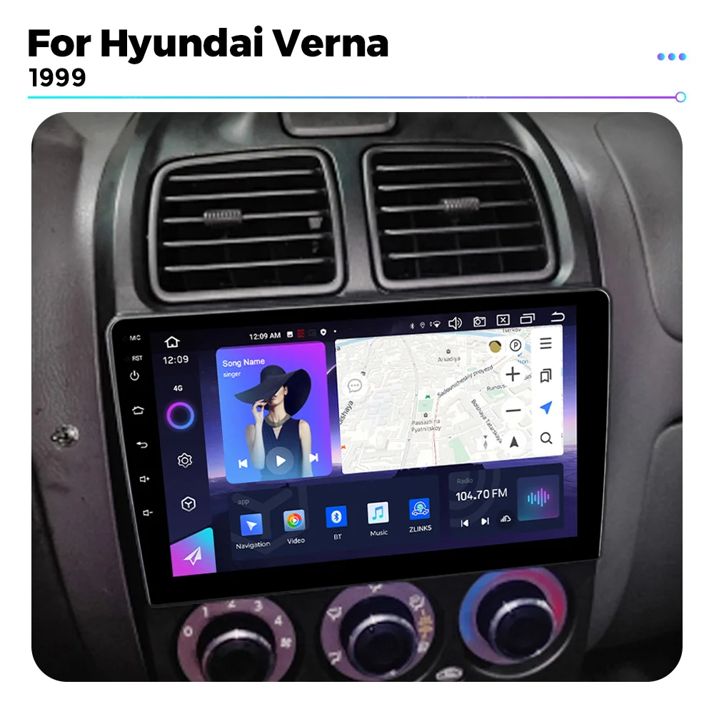 NF Dual Cooling Fan Android All in One For Hyundai Verna 1999 Car Radio Multimedia Player Car Intelligent System GPS For Carplay