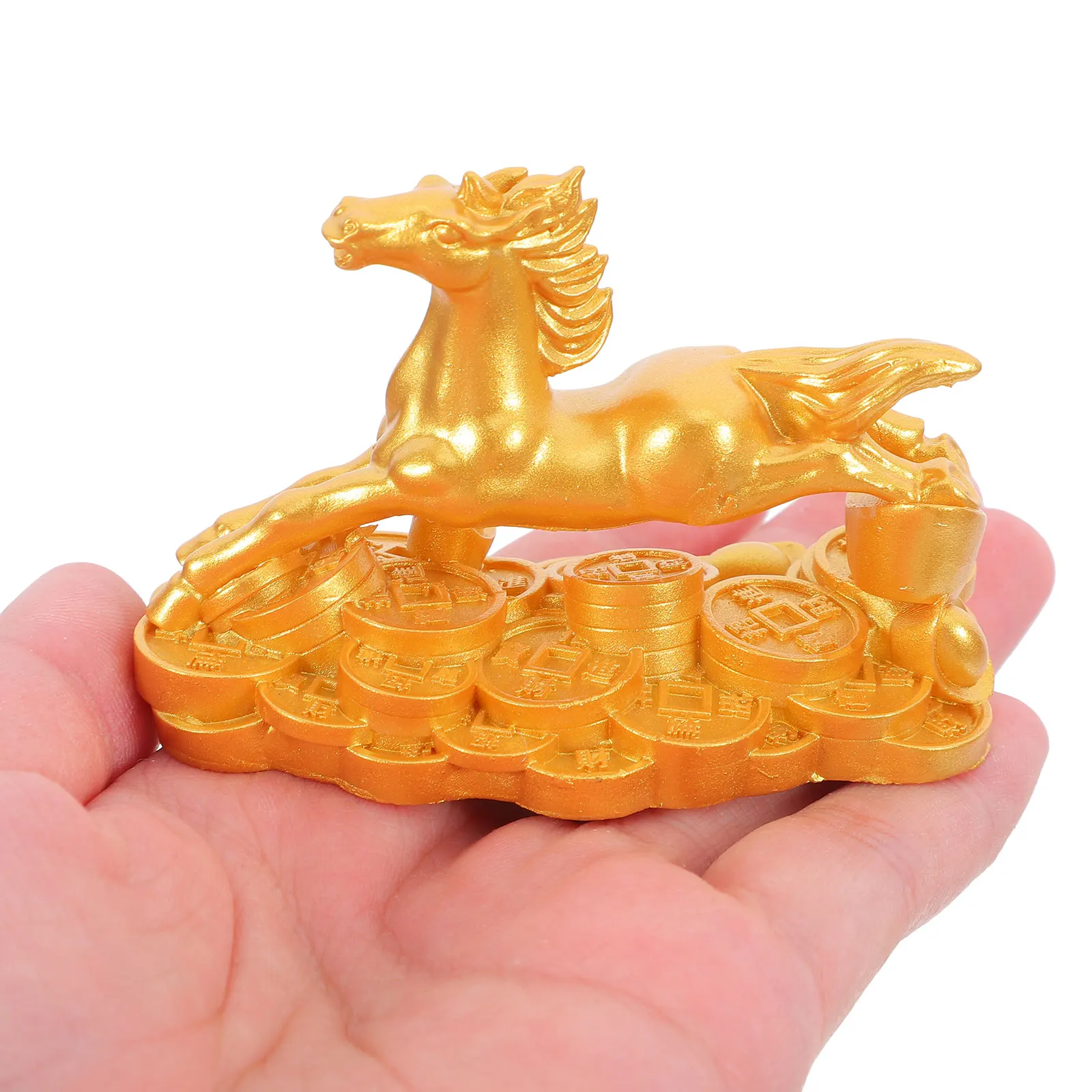 

Horse Resin Statue Office Decor Figurine Household Golden Wealth Home Sculpture