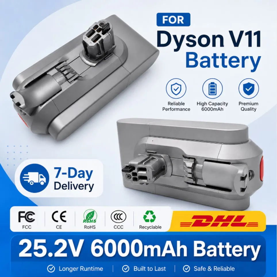 25,2V 6000mAh Akku für Dyson V11 SV15 SV16 SV17 SV18 SV22, V11 Animal Fluffy Staubsauger Li-Ionen-Akku