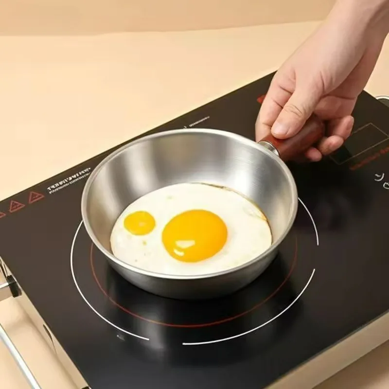 Stainless Steel Saucepan Milk Pan with Walnut Wood Handle Small Cooking Pot for Frying Egg Heating Milk 316 Steel KitchenCooking view 6