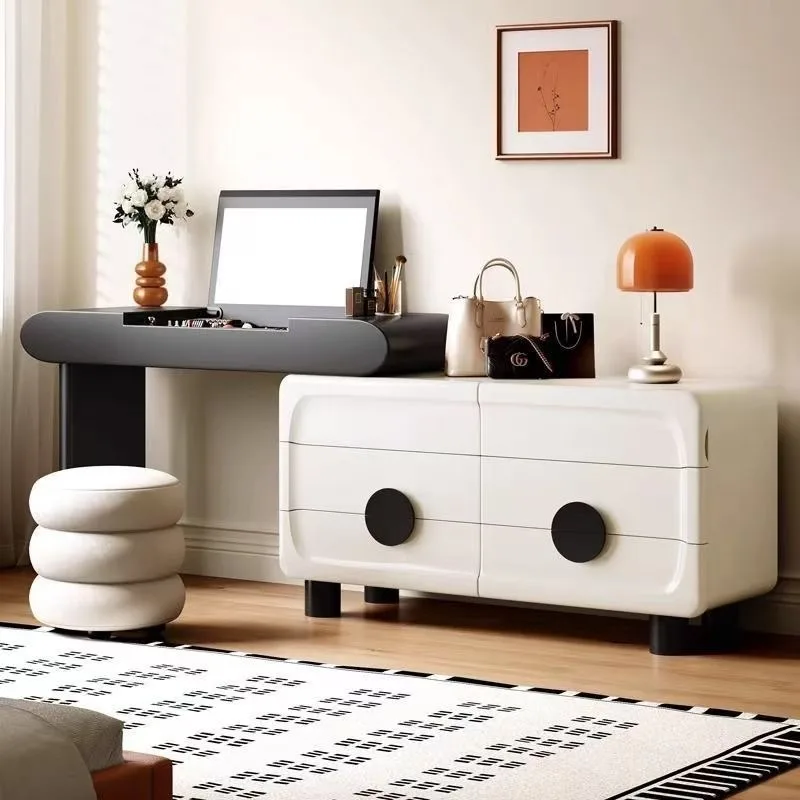 Dresser, chest and cabinet integrated, small apartment, narrow bedroom, cloakroom, flip mirror, makeup table c