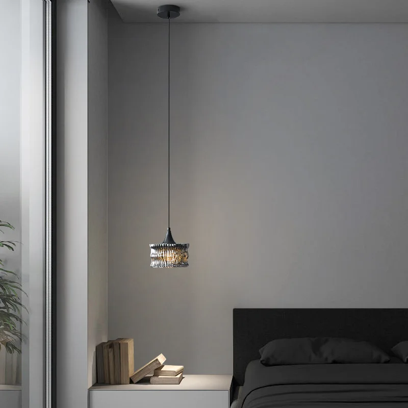 

Italian minimalist bedroom bedside small chandelier modern simplicity high-end bar restaurant entrance art glass chandelier