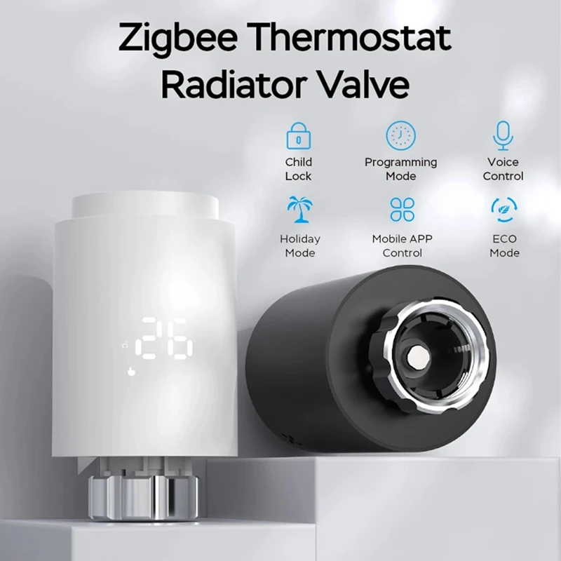 Tuya Smart Zigbee Radiador Atuador TRV Programável Válvula de Radiador termostática App Remoto