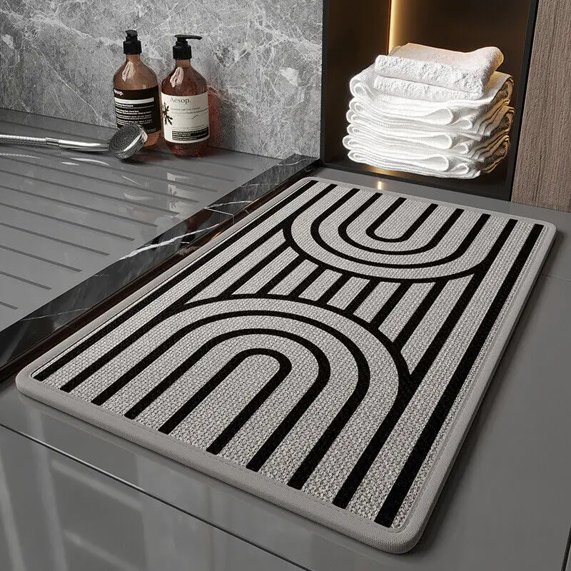 Toilet Floor Mat Absorbent Simple Door Dirt-Resistant Mat Bathroom Carpet Toilet Anti Slip Foot Mat Home Kitchen Accessories