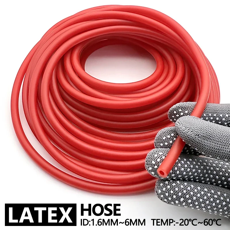 Red Nature Latex Rubber Hoses IDxOD 1.6mm~6mm High Resilient Surgical Medical Tube Slingshot Catapult Elastic Band