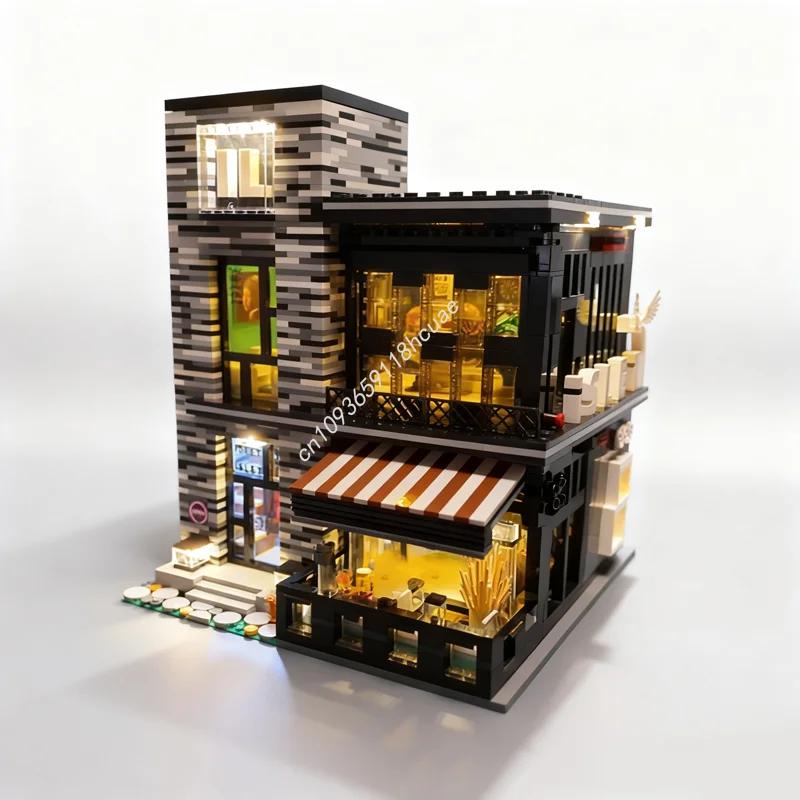 

3980 шт. MOC паб-ресторан модульная ISLET модульная модель строительные блоки Рождественский подарок сборка творческая идея кирпичная игрушка для детей