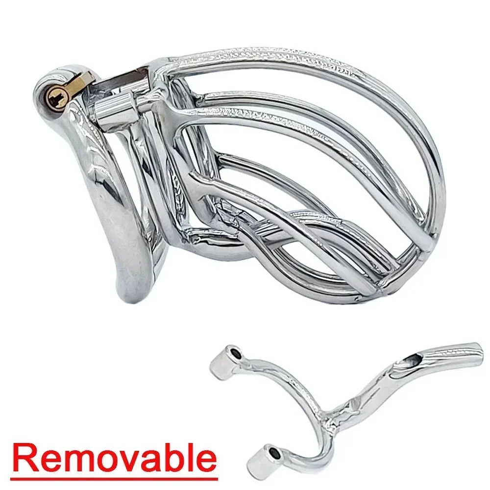 New Stainless Steel Male Chastity Cage with Removable PA Puncture Cock Cage Bdsm Sex Toys for Men Erotic Urethral Lock Device