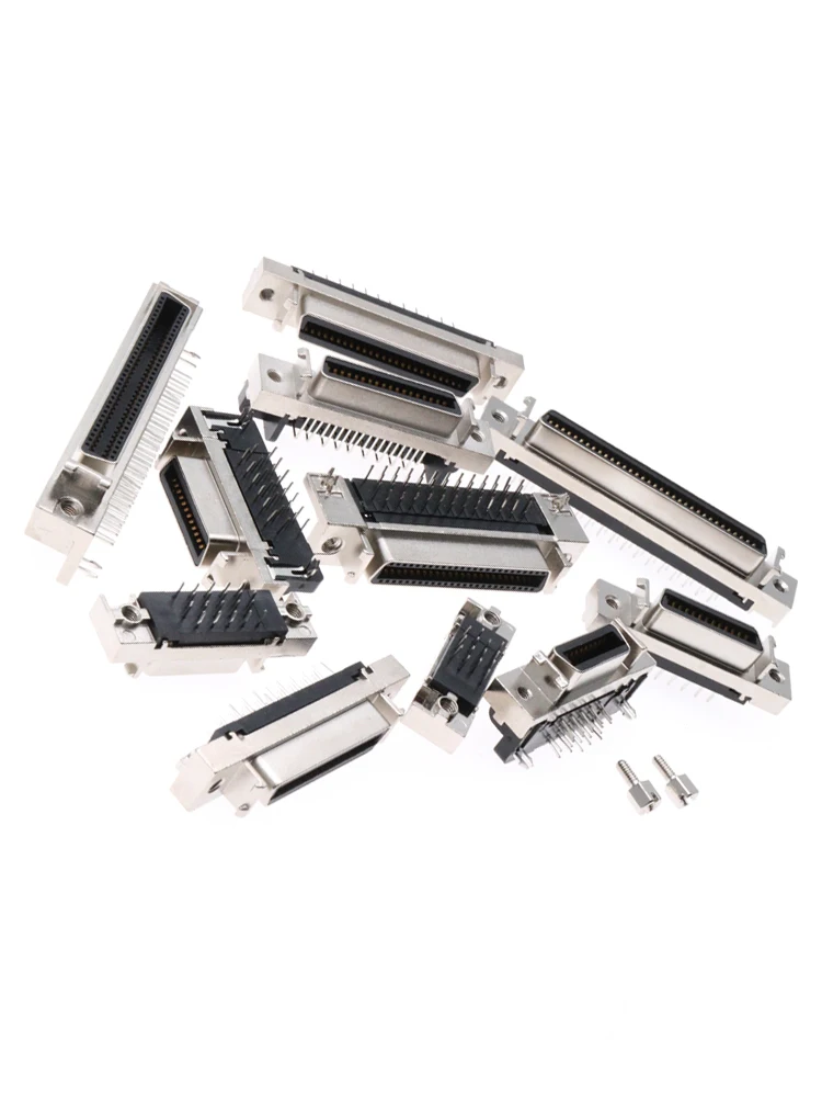 1pcs SCSI servo connector 14P/20/26/36/50/68/100P male female straight leg bent leg DB type/CN type/hole type/slot type