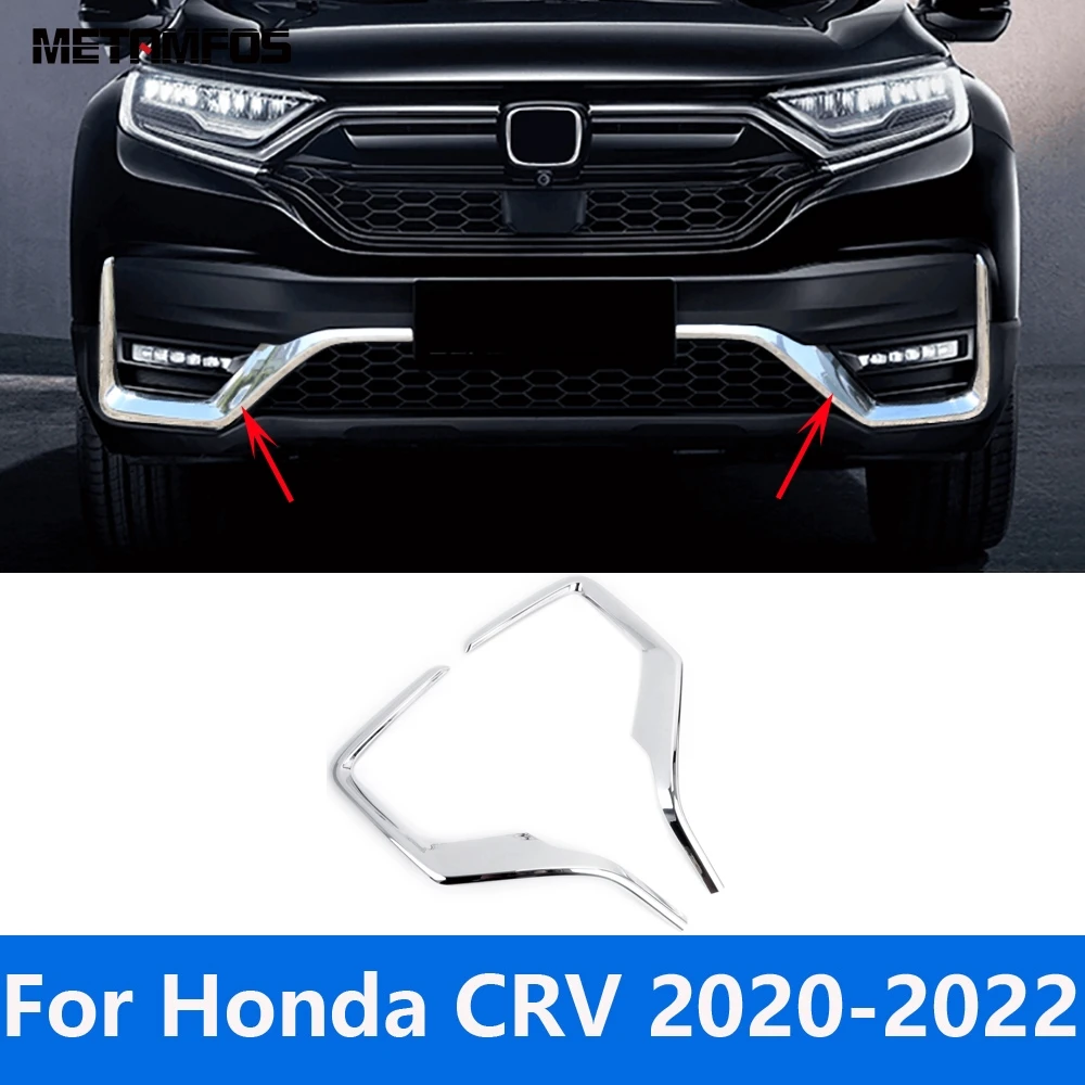 

For Honda CR-V CRV 2020 2021 2022 Chrome Front Fog Light Lamp Eyelid Eyebrow Foglight Strip Molding Trim Accessories Car Styling