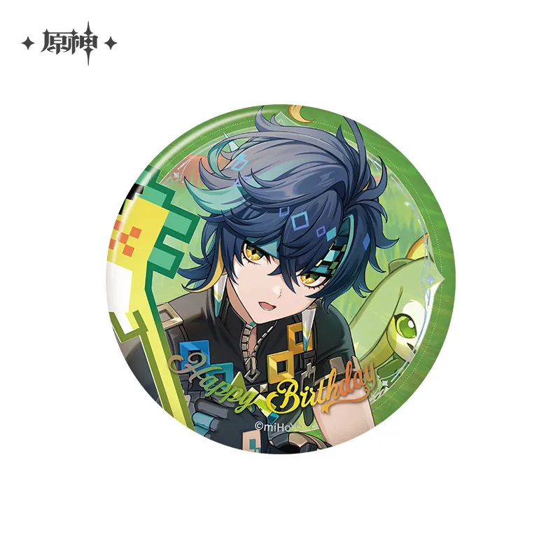 58mm Game Genshin Impact Neuvillette Chasca Wriothesley Tighnari Cosplay COSTUME Badge Pin SPTE Tinplate Brooch﻿ Prop Xmas Gilf