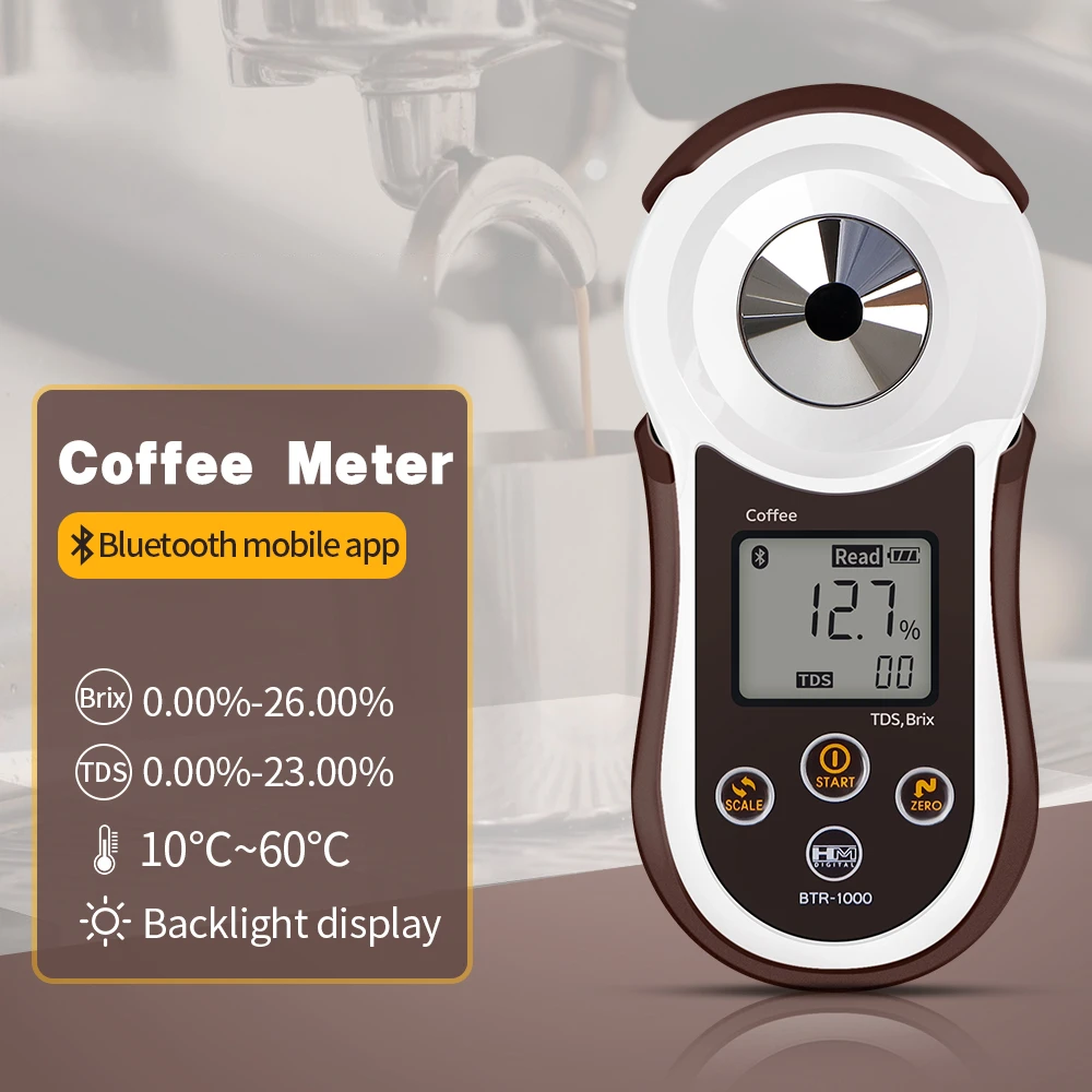 Bluetooth Digital Coffee Refractometer 0-26% Brix Sugar Meter TDS 0-23% Coffee Concentration Meter Densitometer Measure Tools