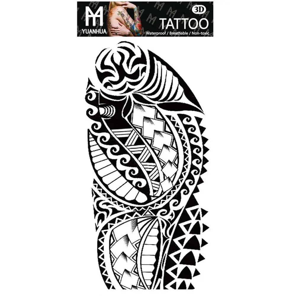 

Men Various Waterproof Temporary Tattoos Geometrical Art Black And White Fake Tattoo