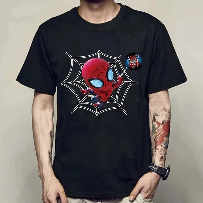 Kaos Superhero Kartun Spiderman 2025 Streetwear Atasan Kaos Pria Harajuku Fashion Kaos Grafis Unisex Kaos Y2k Atasan Pria