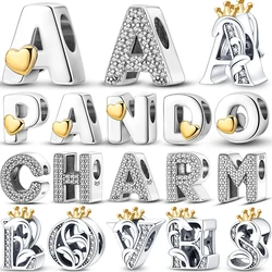 26 Letters Charms Beads Fits For Pandora 925 Sterling Silver Bracelet Free Combination DIY Jewelry Gift Production