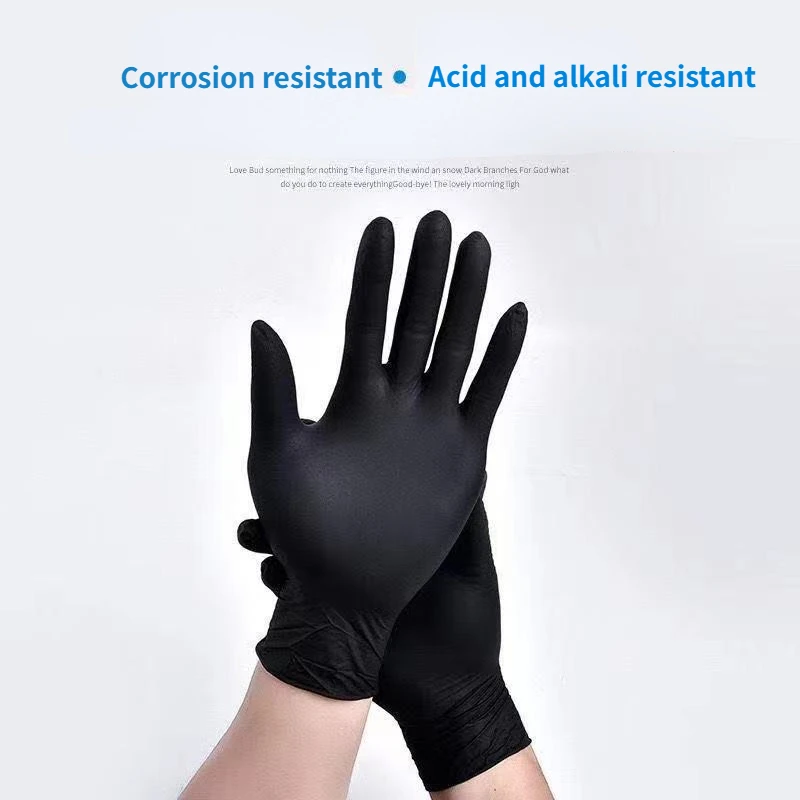 100PCS Disposable BLack Nitrile Gloves For Kitchen Cooking Latex Free WaterProof Durable Working Tattoo Gloves For Dishwashing