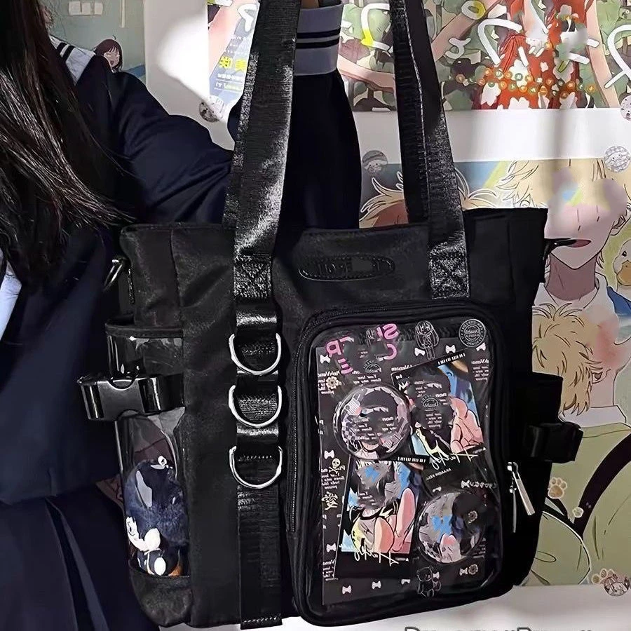 Niche Japanese Transparent Ita Bag Casual Large Capacity Girl Shoulder Crossbody Bag Fashionable Ulzzang Tote Bag ItaBag