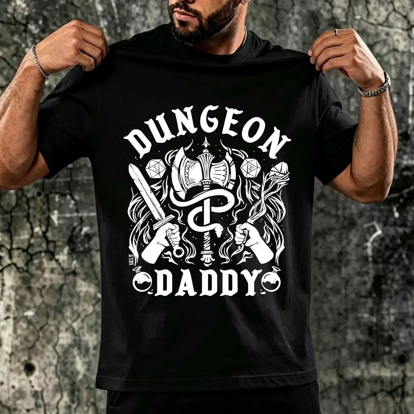 washed T Shirt Dungeon Daddy Master Essential Vintage And Dragon Funny Love long or short sleeves vintage Washed Stylish