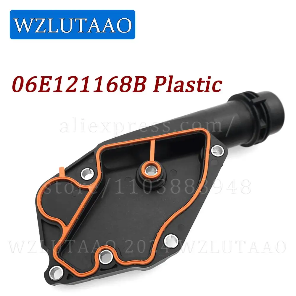 Aluminum Plastic Engine Coolant Thermostat Cover & Gasket 06E121168 06E121168B For Audi A4 B7 B8 A5 A6 C6 A7 A8L D4 Q5 2.8 3.2