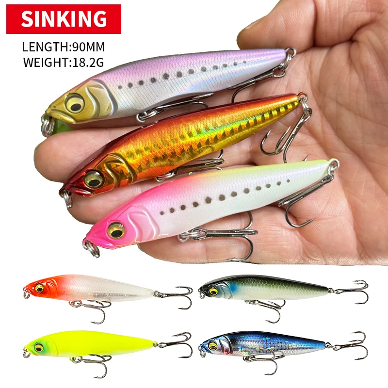 

Pencil Bait Sinking 90mm 18.2g Gravity Heavy Lipless Stick Fishing Lure Saltwater Trout Pike Perch Tackle Hard Bait Wobbler 9186