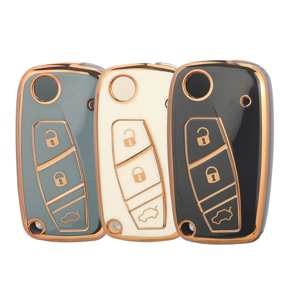jingyuqin Remote TPU Car Key Case Cover Fob For FIAT Iveco Punto Ducato Stilo Panda Idea Doblo Bravo