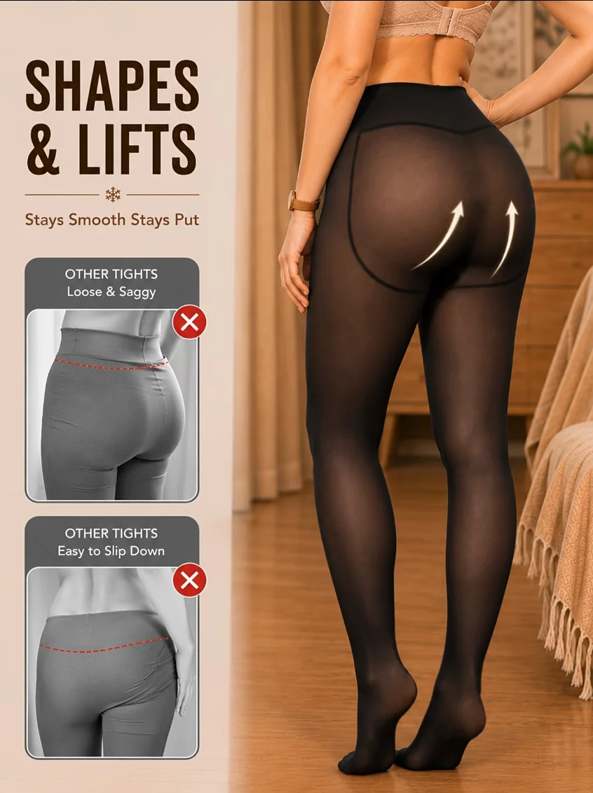 Women Fake Translucent Fleece  - đánh giá và giá Tights Pantyhose Sheer