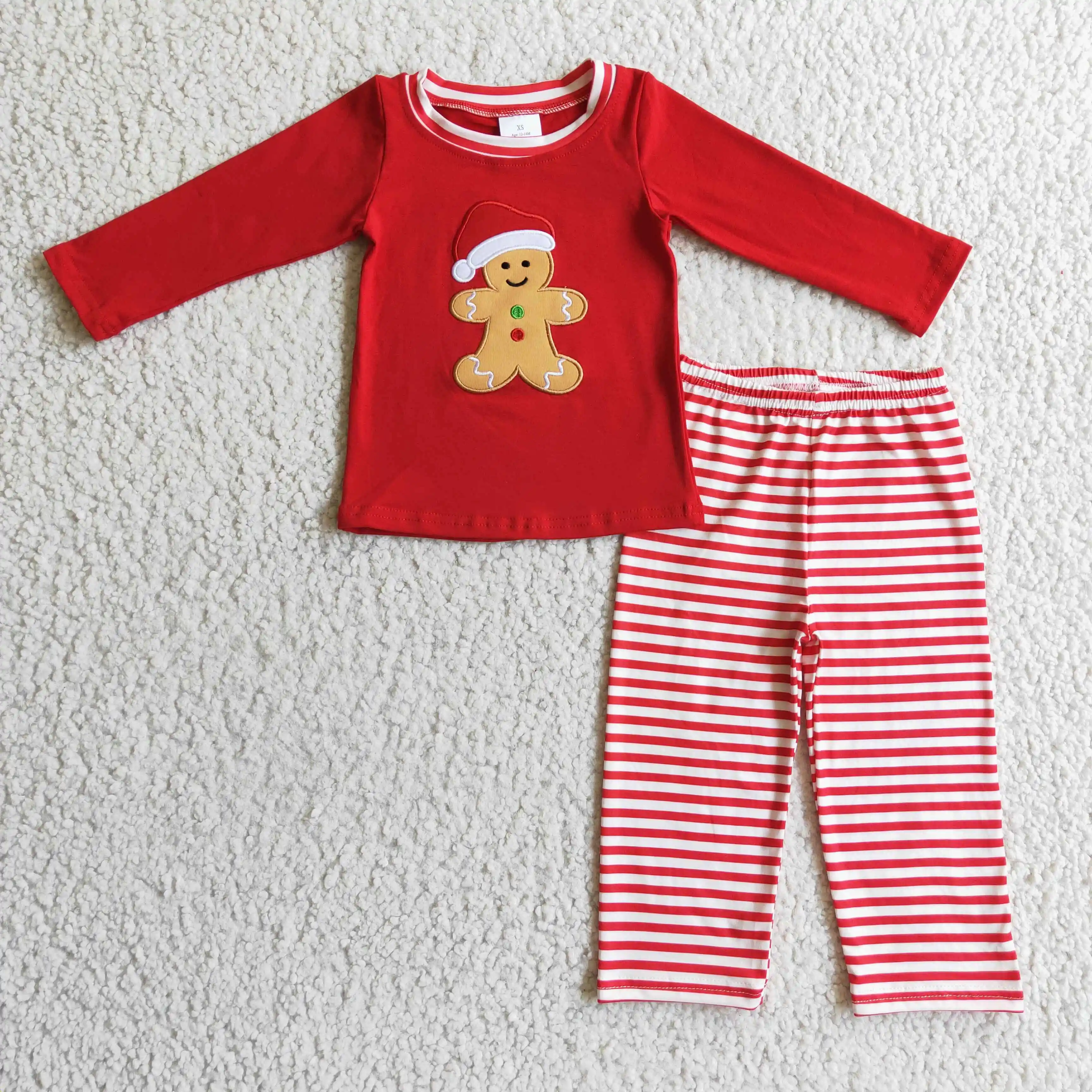 

Newest Boys Christmas Gingerbread Suit Long Sleeve Pants Clothes Wholesale Boutique Kids Clothes