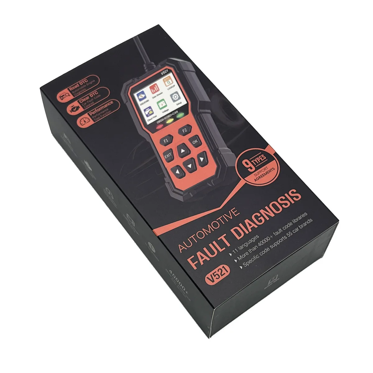 V521 Auto Scanner OBD Car Fault Diagnostics Instrument Multifunctional Performance Test for Truck Models-Updated Engine Analyzer