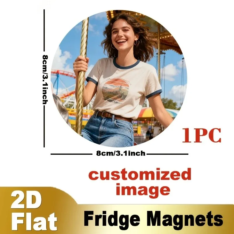 Custom Photo Fridge Magnet 2D Flat Personalized Picture Refrigerator Magnet Customized Family Pet Photo Kitchen Home Decor view 5