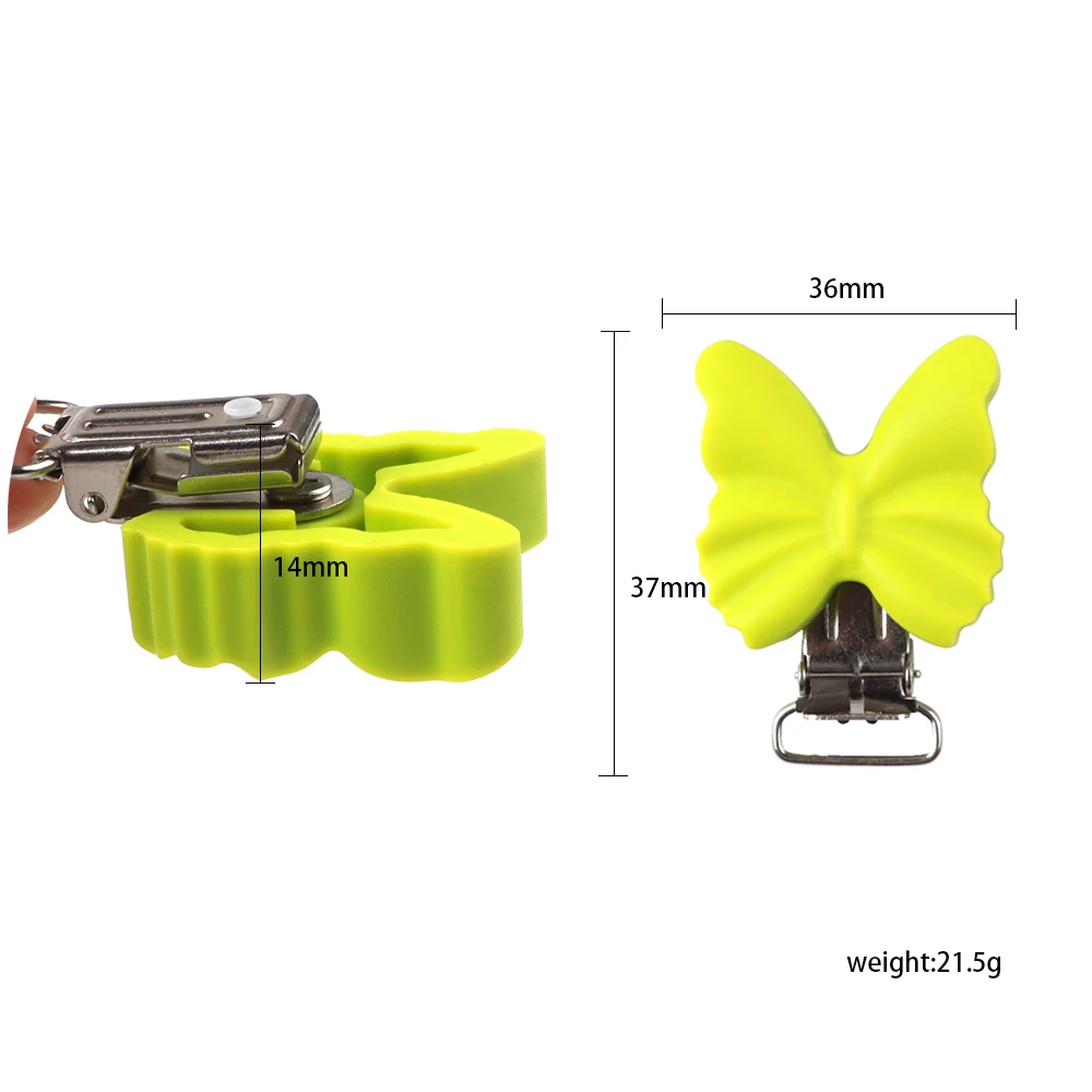 TYRY.HU 2pcs Butterfly Shaped Pacifier Clip Holder Silicone Dummy Chain Accessories Nipple Holder Baby Teething Toys Dummy Clip