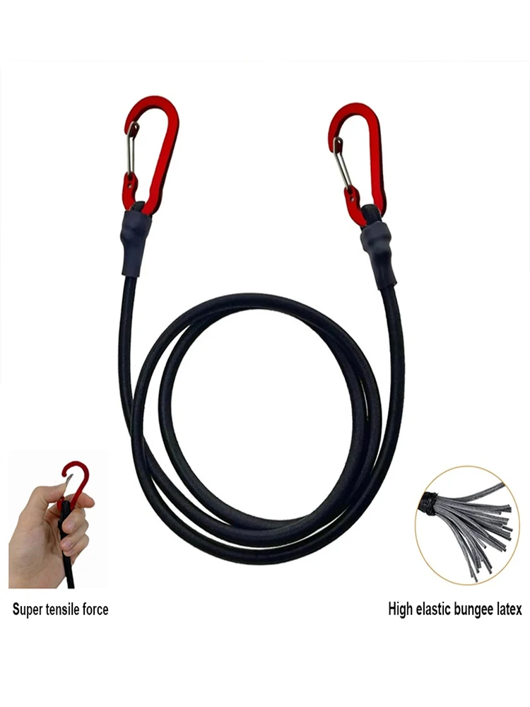 AliExpress NONE Heavy Duty Bungee Cord Elastic Tie Strap String Carabiner Hooks Kayak Cycling Luggage Packing Ropes Camping Accessories