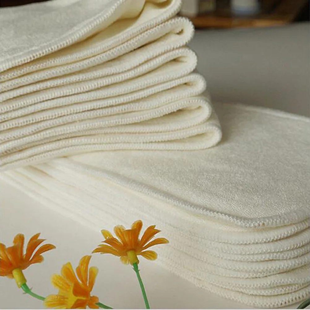 

6Pcs Bamboo Charcoal Fiber Cloth Diapers 5-Layer Insert Washable Reusable Fast Drying for Use Comfortable Leakproof