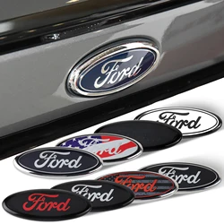 12.5x5cm ABS Car Front Hood Trunk Tail Sticker Ford Letter Front Grille Emblem Badge Car sticker Logo Decals For Ford focus