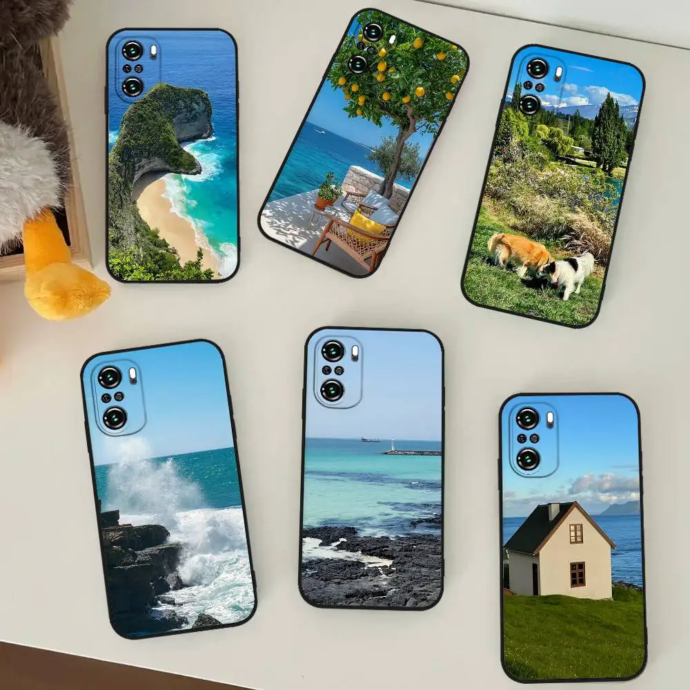 

Beautiful Scenery Phone Case For Xiaomi 11 12 Redmi Note 11 5G 8T 9A 9 10T Note 8 9 12SUltra Shockproof, Slim, Black,Case