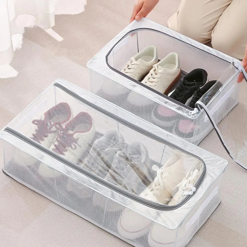 Space-saving Storage Box Double-sided Opening Storage Box Waterproof Under-bed Shoe Storage Box with Double-sided for Dustproof