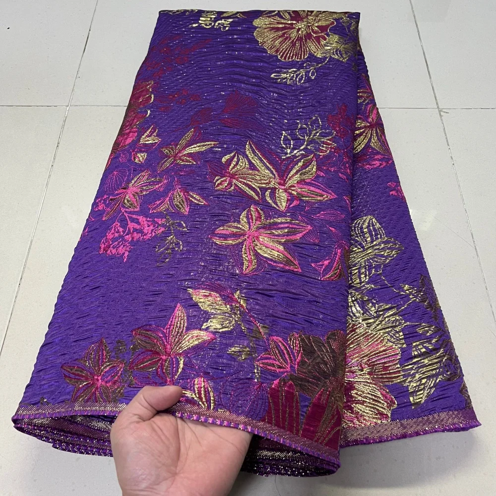 

2026 Latest African Nigerian Tulle Lace Fabric High-Quality Jacquard Organza Embroidery for Party Prom Dresses Design YXZ195