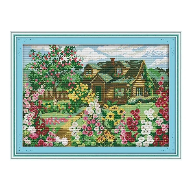 كوخ الجبل العد الطباعة عبر الابره 11CT 14CT عبر عدة خياطة التطريز التطريز مجموعة DIY المشهد زينة زخرفية #3