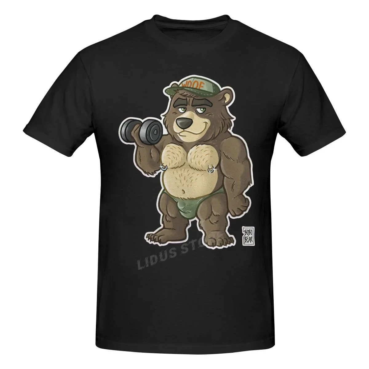 Casual Thicc Bear Animals Strong Wildlife T Shirt Harajuku Short Sleeve T-shirt 100% Cotton Graphics Tshirt Brands Tee Tops