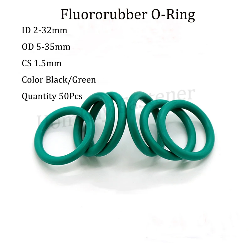 50 Pcs CS 1.5mm Silicone O-ring ID 2mm-32mm Food Grade Good Elasticity High Temperature Resistance Wear-resistant Waterproof