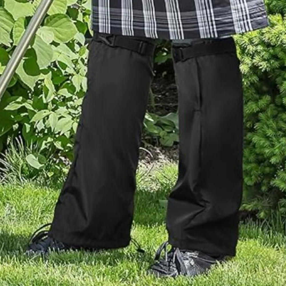 Adjustable Gardening Leg Guards Leg Protection Outdoor Shin Guards Black Lawn Work Shields Sturdy Oxford Material