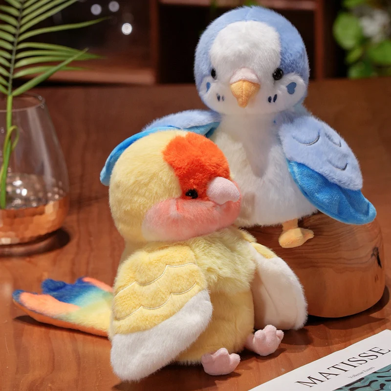 20cm Cute Bird Plush Toys Parrot Cosplay Plush Doll Educational Baby Toys Kawaii Cockatiel/Budgerigar/Monk Parakeet Hand Puppet