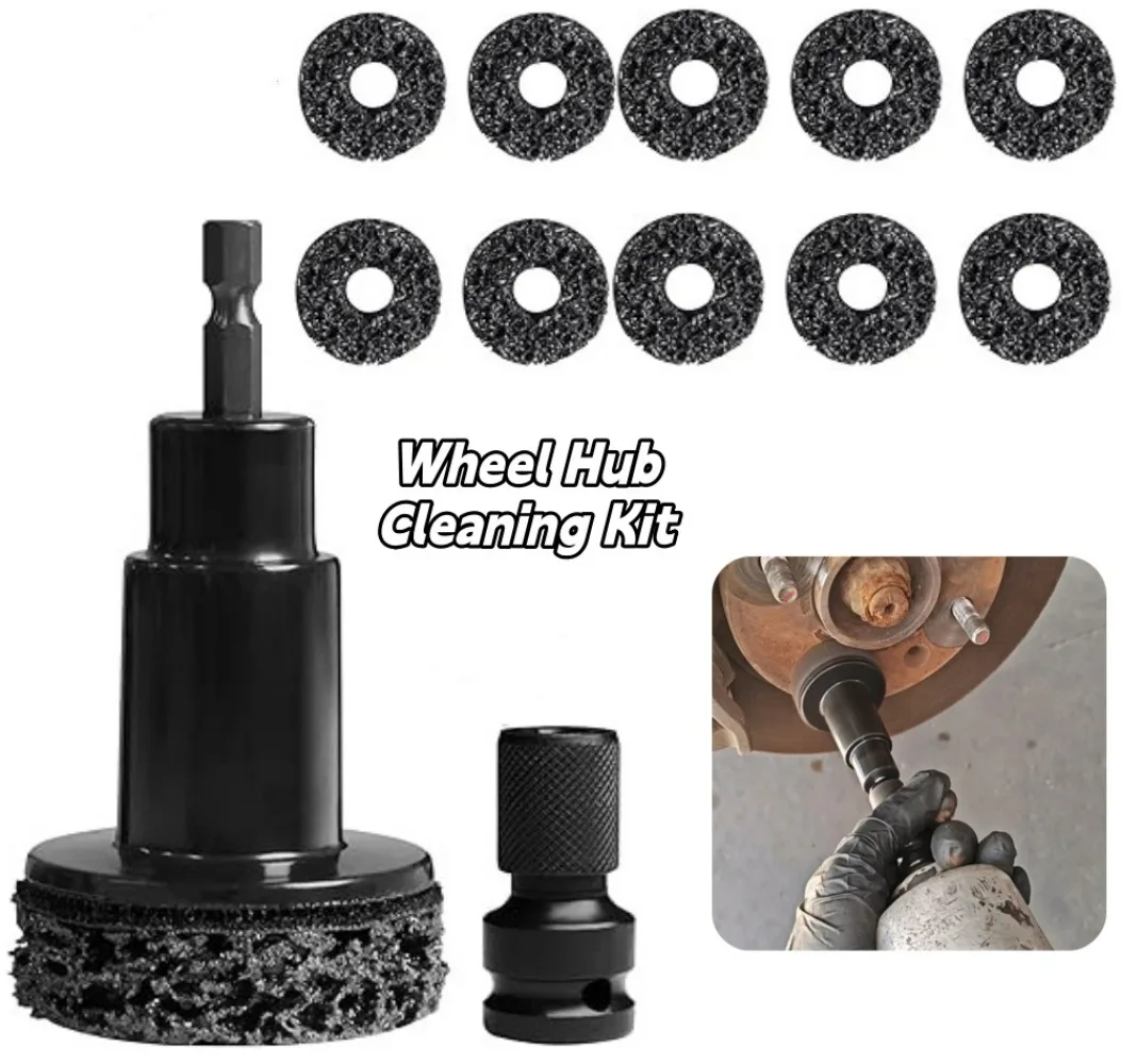 

Car Wheel Hub Cleaning Tool Shaft Head Rust Removal Brake Basin Grinding Head Cleaning Kit for Drill 1/2" Impact Driven Wrenches