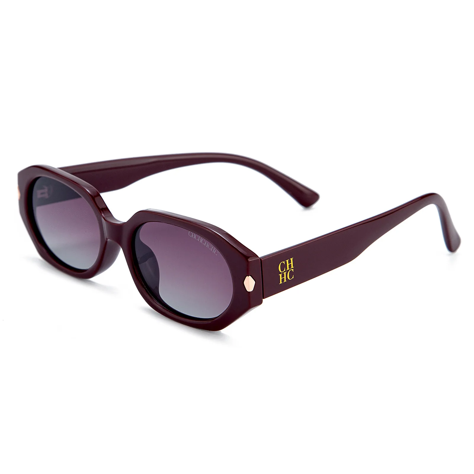 CHHC Occhiali da sole Cat Eye da donna Occhiali da sole poligonali retrò Protezione Moda Tonalità oversize Lenti a specchio di tendenza Instagram