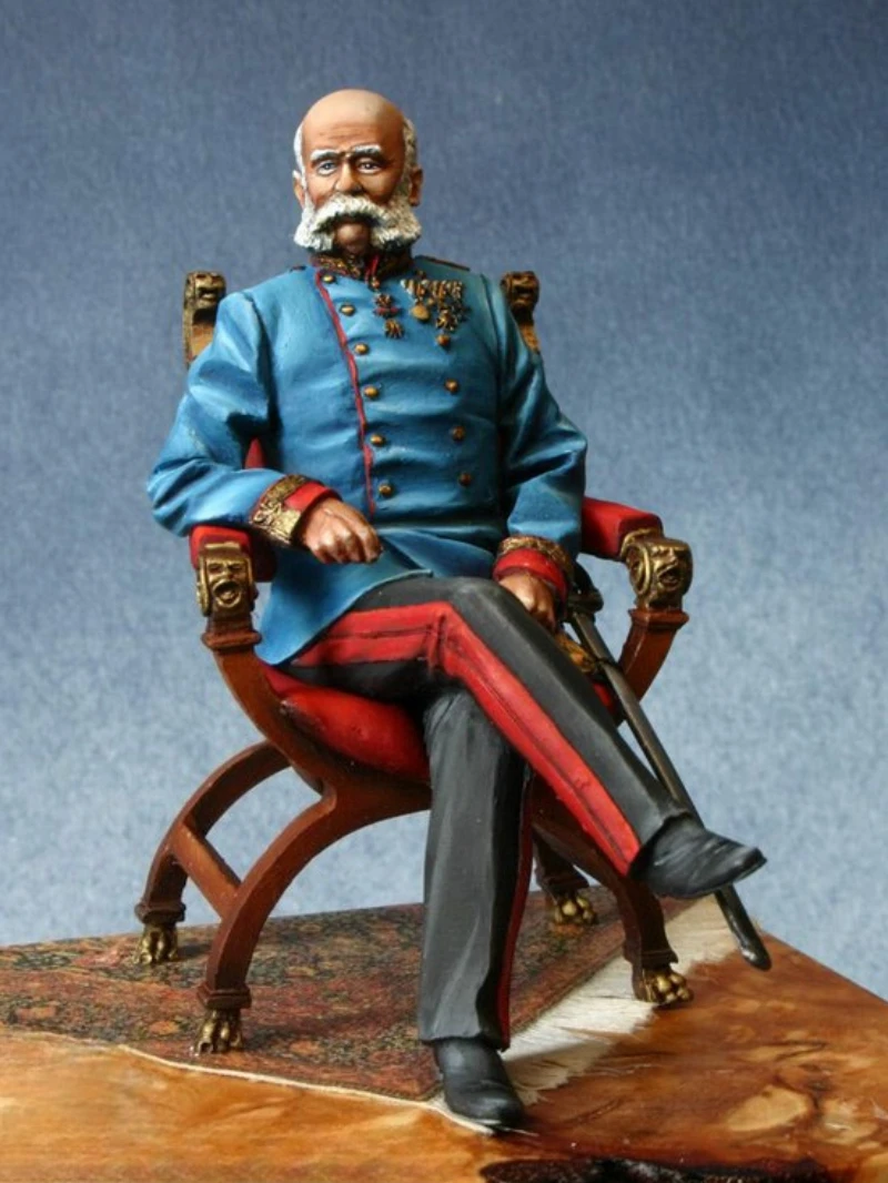 

1/24 Scale 75mm DieCast Resin Figure Model Kit Emperor of Austria-Hungary Diorama Unassembled Unpainted