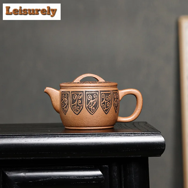 

240ml Luxury Yixing Purple Clay Teapot Famous Master Handmade Large Caliber Pot Raw Ore Colorful Section Mud Kettle Zisha Teaset