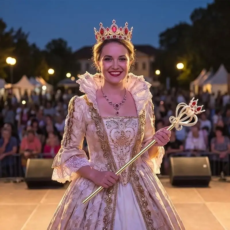 Elegantes Kristall-Königinnenzepter für Festivalfeiern und Mottopartys mit funkelnden Strasssteinen, Y08E – Detail 8
